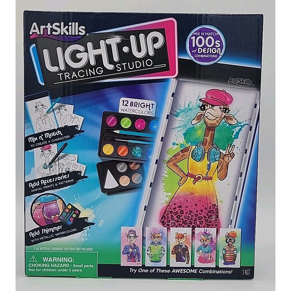 Lightbox NEW Tracing Studio 25 Piece Animal Prints/Pattern Metallic Watercolors